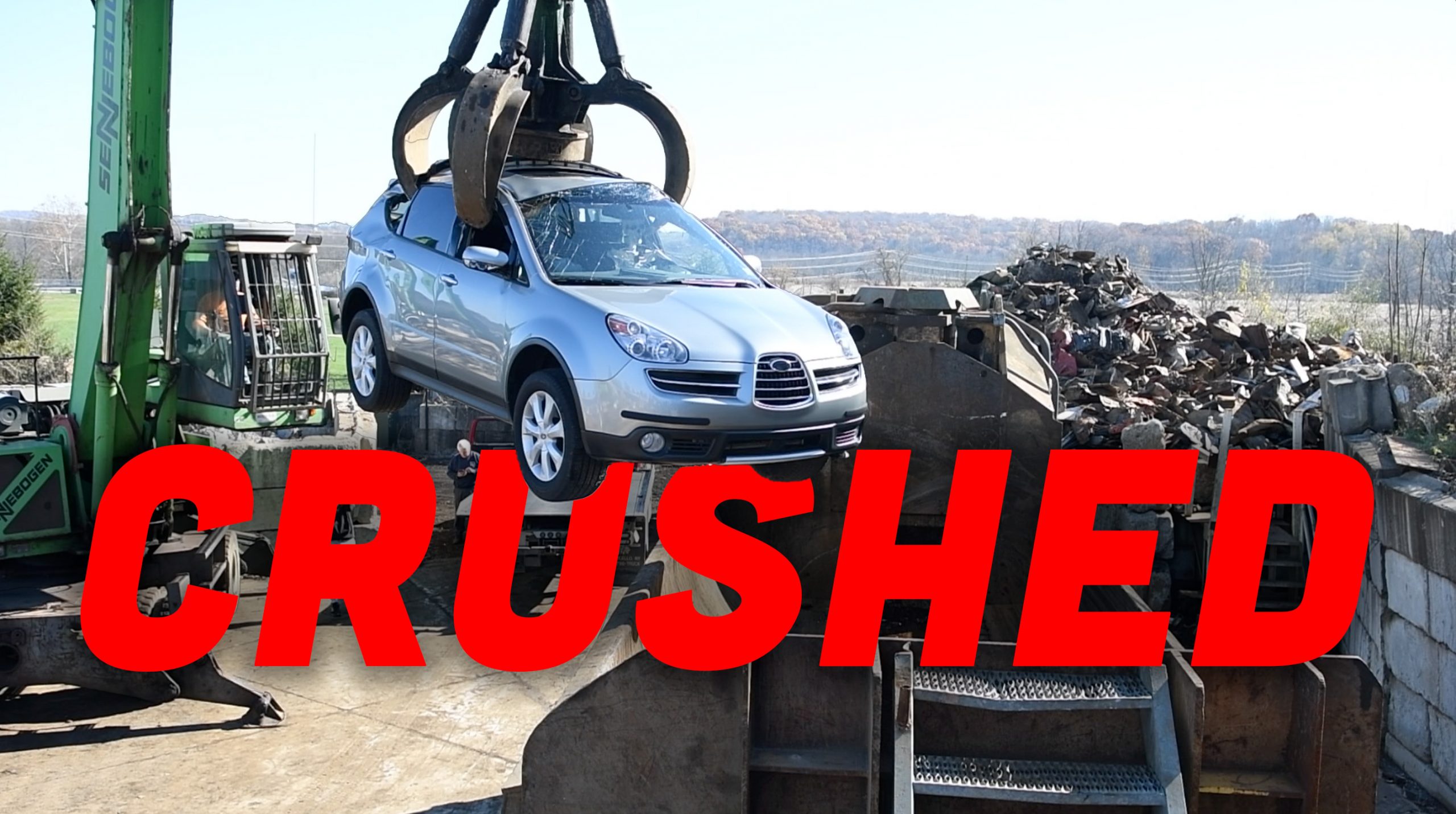 "Crushing the World's Priciest Subaru Tribeca: A Spectacle to Behold"