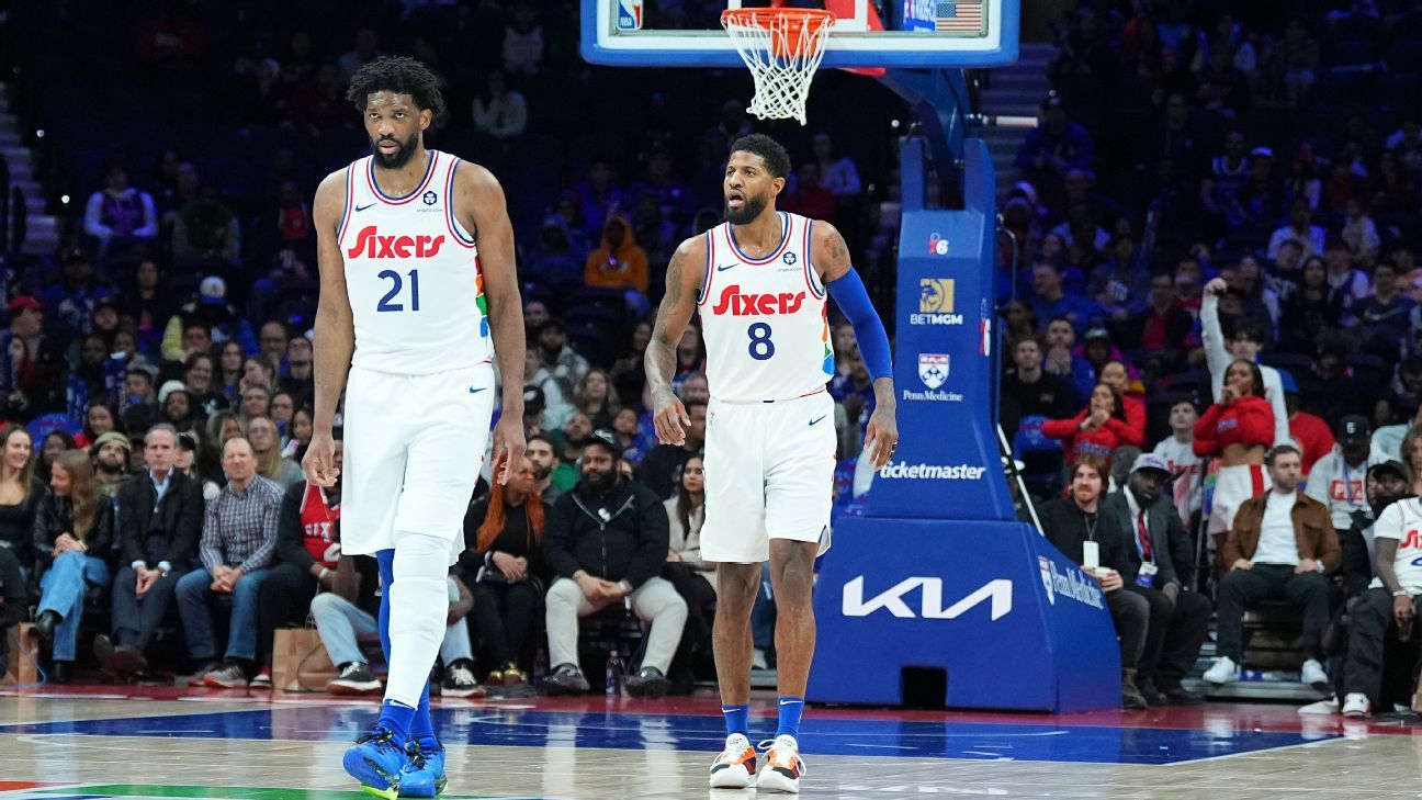 Featured image for 76ers Stars Embiid and George Provide Health Updates Amid Uncertain Timelines