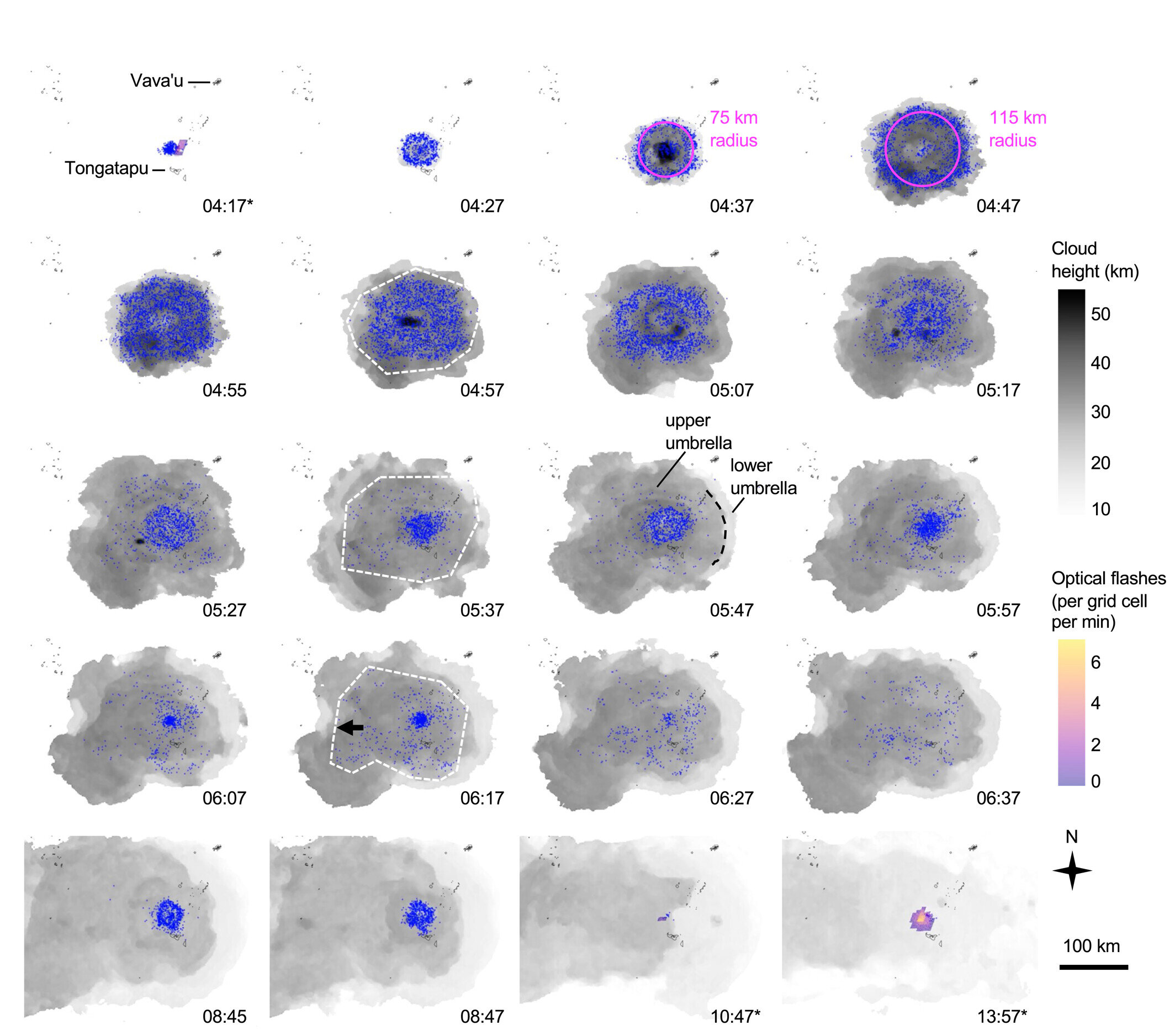Featured image for Tonga's Hunga eruption caused record-breaking lightning storm.