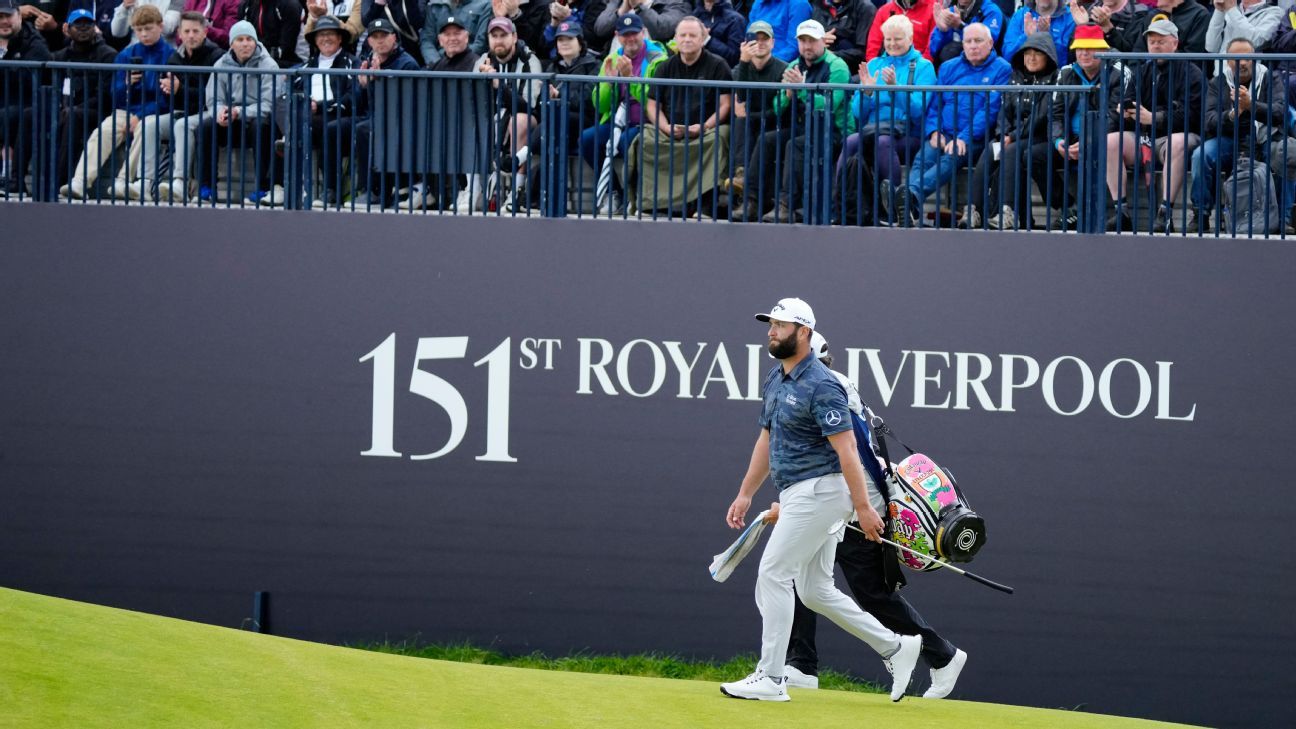 Featured image for "Jon Rahm Shatters Records at Royal Liverpool in British Open"