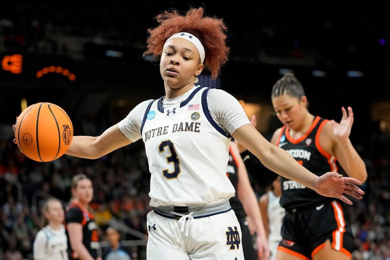 Featured image for Notre Dame's Hannah Hidalgo's Nose Ring Controversy: Frustration and Loss in Sweet 16