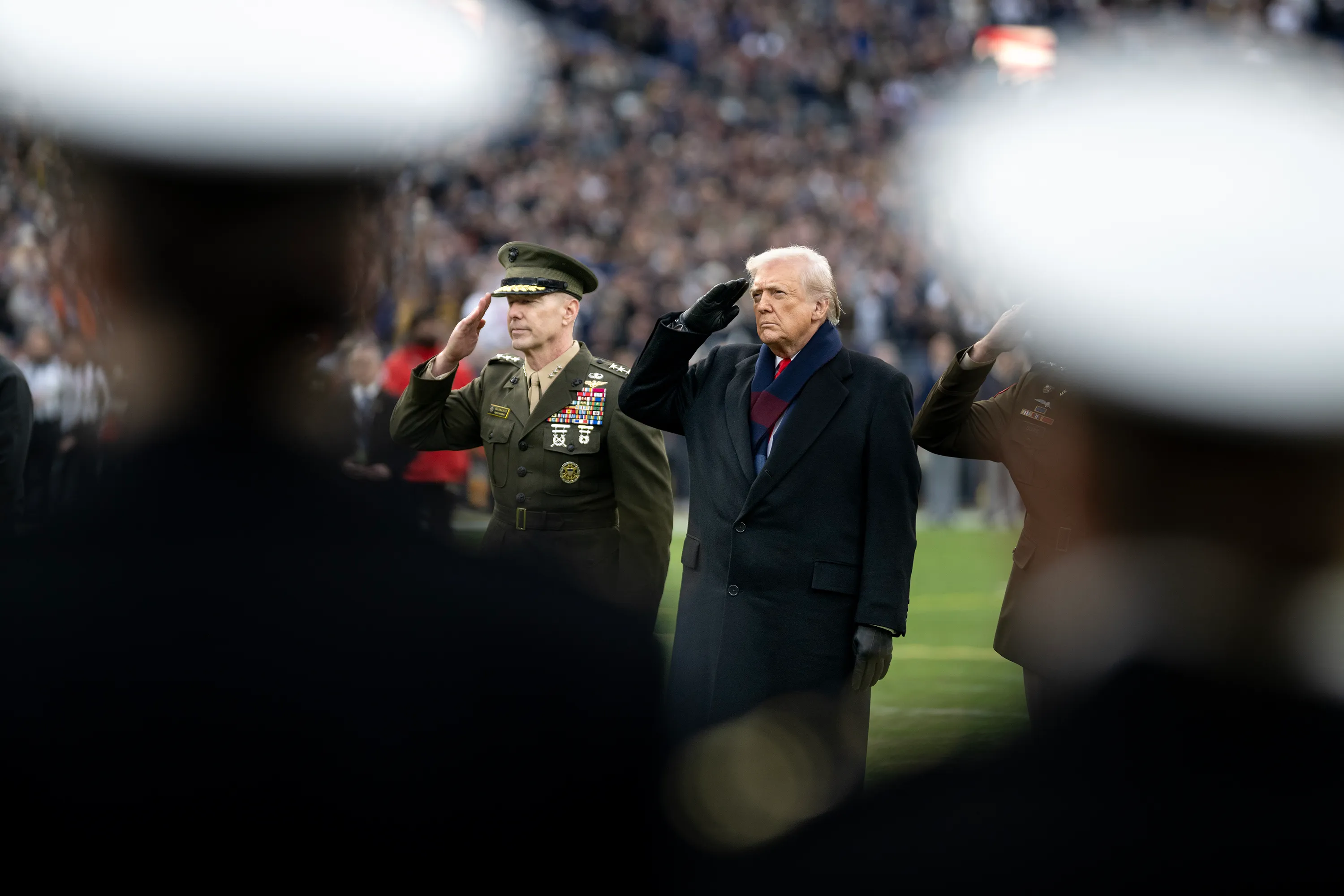 Featured image for Trump's Army-Navy Game Coin Toss Sparks Reactions and Jokes