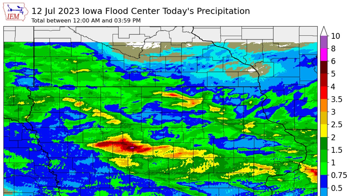 Des Moines Rainfall Totals Post Wednesday Storms