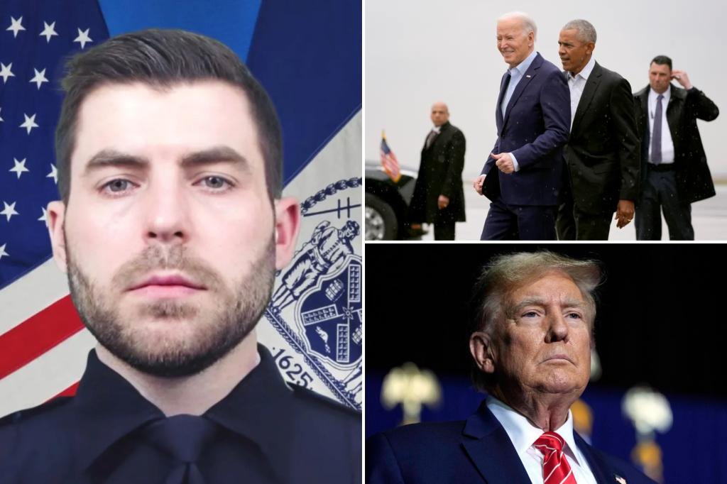 "Political Showdown: Biden's NYC Fundraiser Clashes with Trump's Visit to Slain NYPD Officer's Wake"
