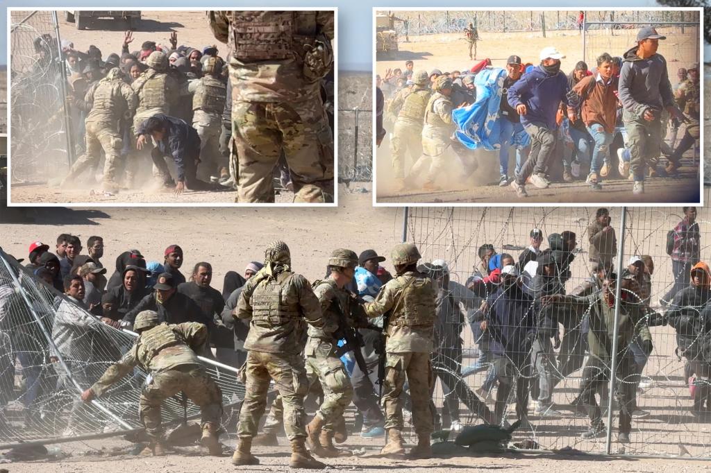 Featured image for Migrants Overwhelm Border Security in Wild Scene