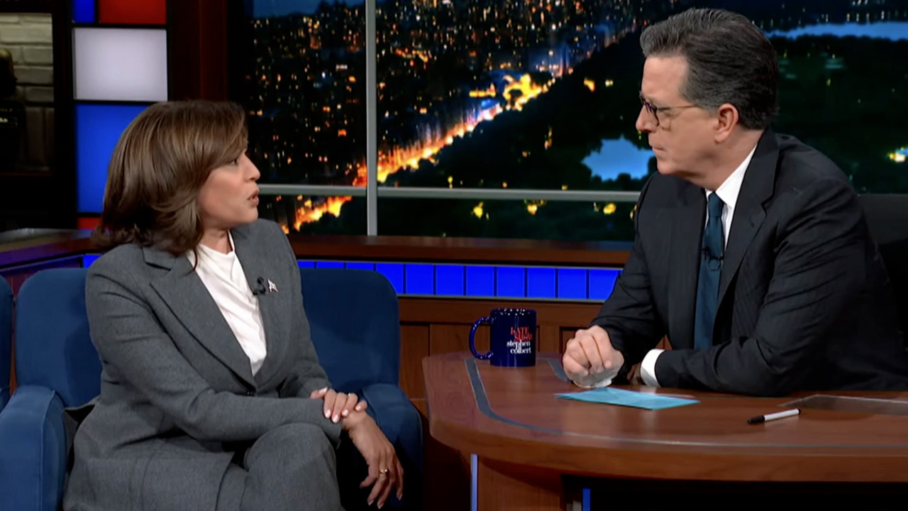Kamala Harris Takes on DeSantis and Colbert in Recent Interviews.