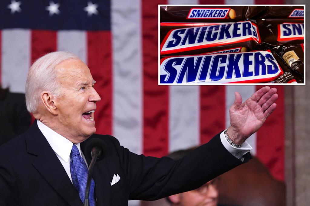 Featured image for "Biden Takes on 'Shrinkflation' in SOTU Speech, Snickers Denies Accusations"