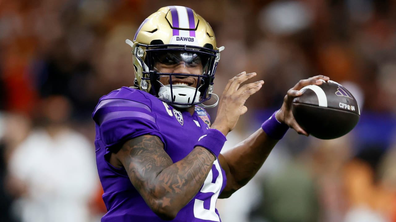 "Raiders Trade Up for QB Michael Penix Jr. in 2024 NFL Mock Draft"