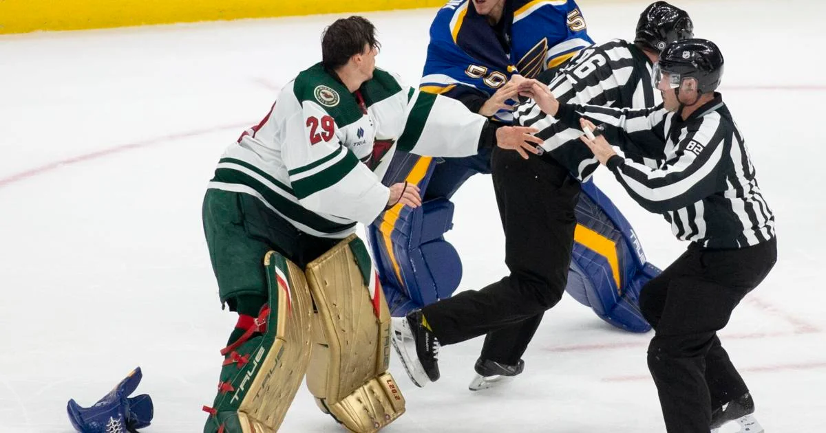 "Wild's Second Period Surge Leads to Binnington Ejection in 8-5 Win over Blues"