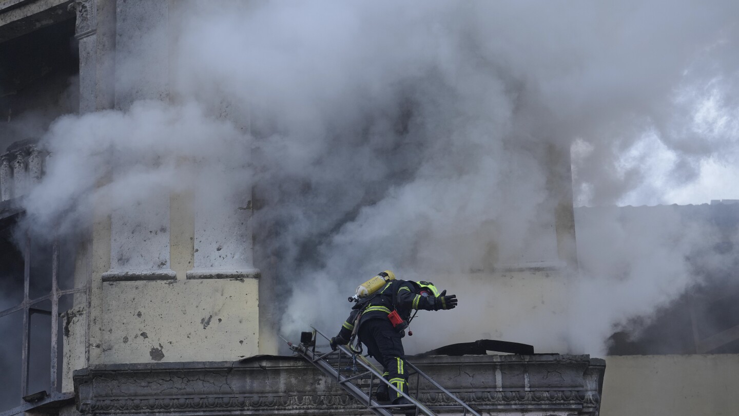 "Russia Launches Devastating Missile Attack on Kyiv, Prompting Mass Sheltering"