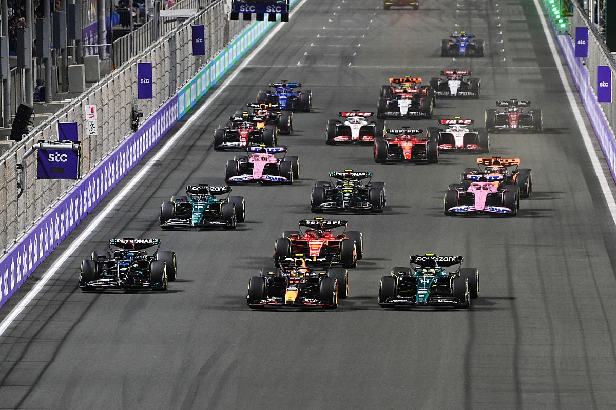 Featured image for Sergio Perez Claims Victory in Saudi Arabian GP Despite Verstappen's Challenge.