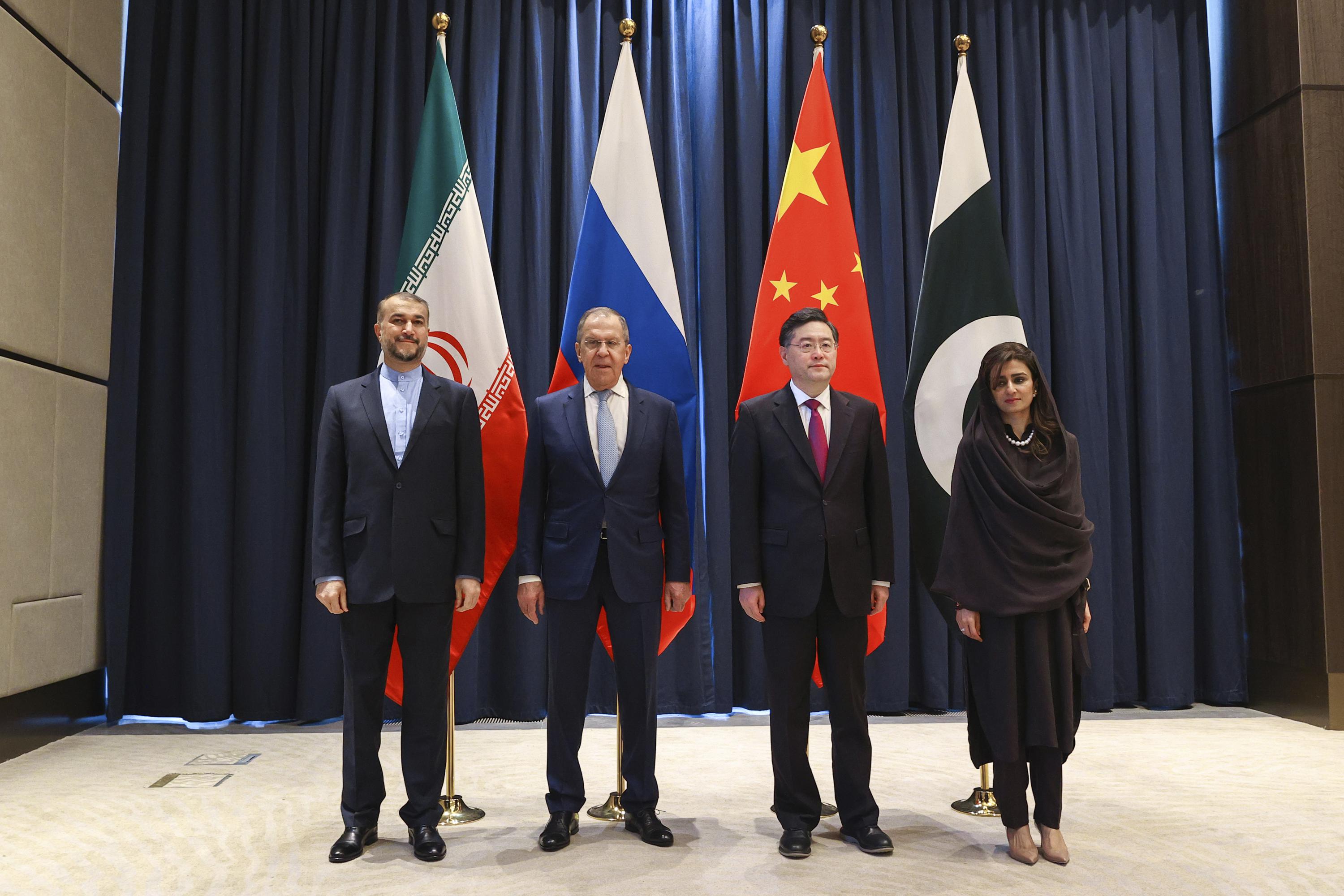 Foreign Ministers of Russia, China, Iran, and Taliban discuss Afghanistan's future.