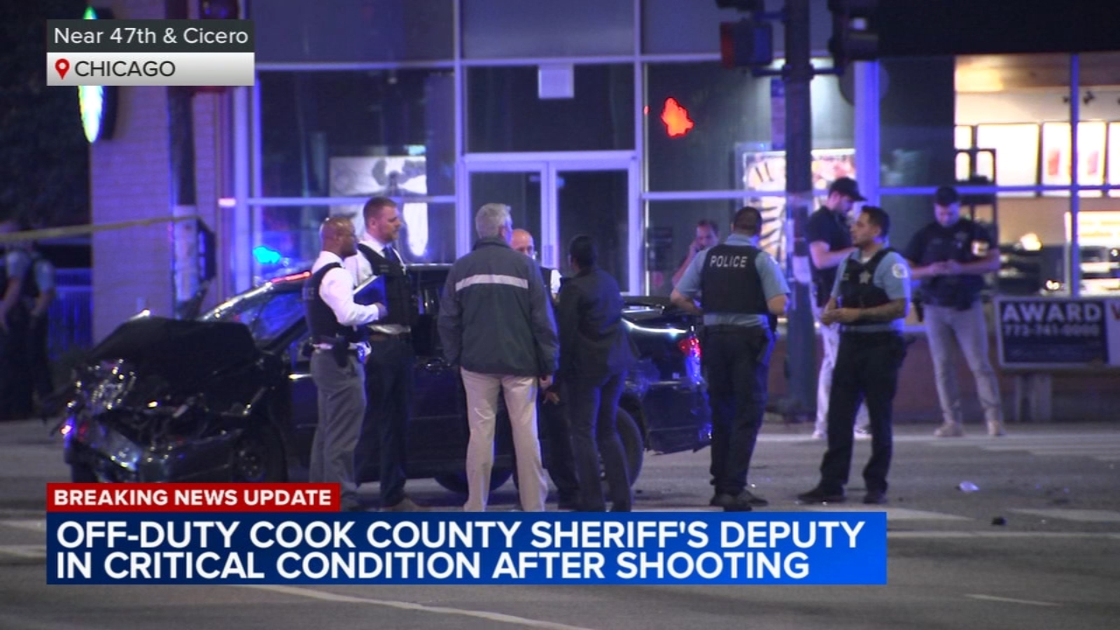 Featured image for Off-duty Cook County Sheriff's officer shot in crossfire near Midway Airport; suspect apprehended