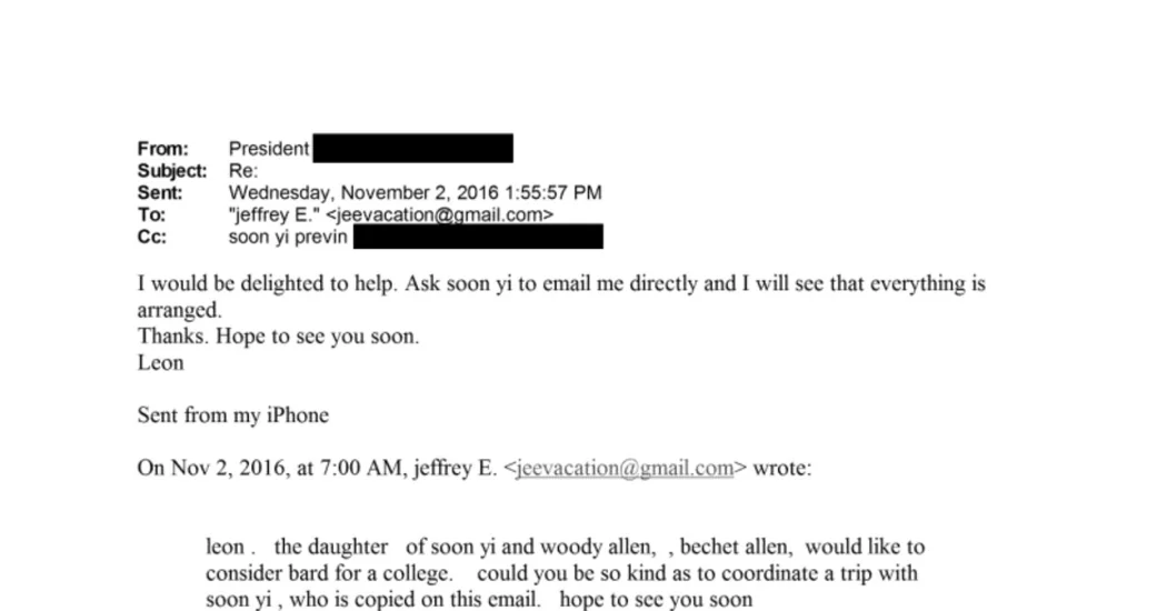 Leaked emails show Epstein’s attempt to help Bechet Allen get into Bard College