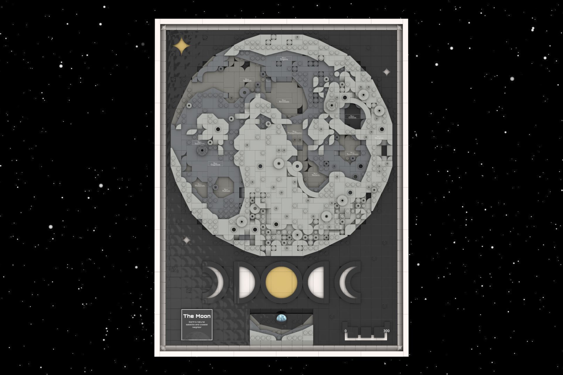 Lunar Map Built with LEGO Bricks.