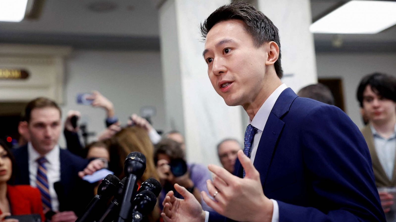TikTok CEO testifies in hopes of avoiding ban over security concerns.
