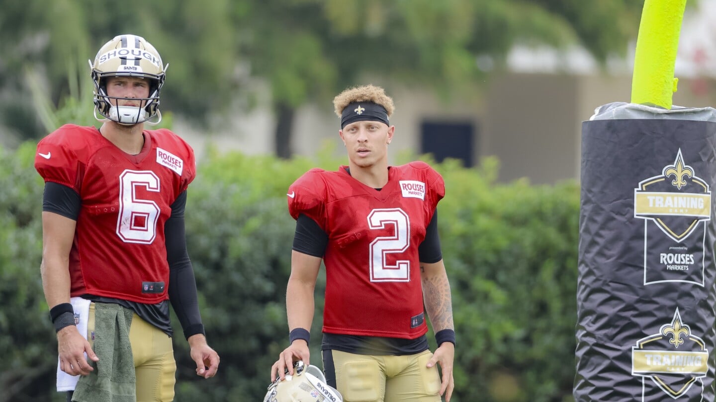 Featured image for Saints Near QB Decision as Rattler and Shough Compete