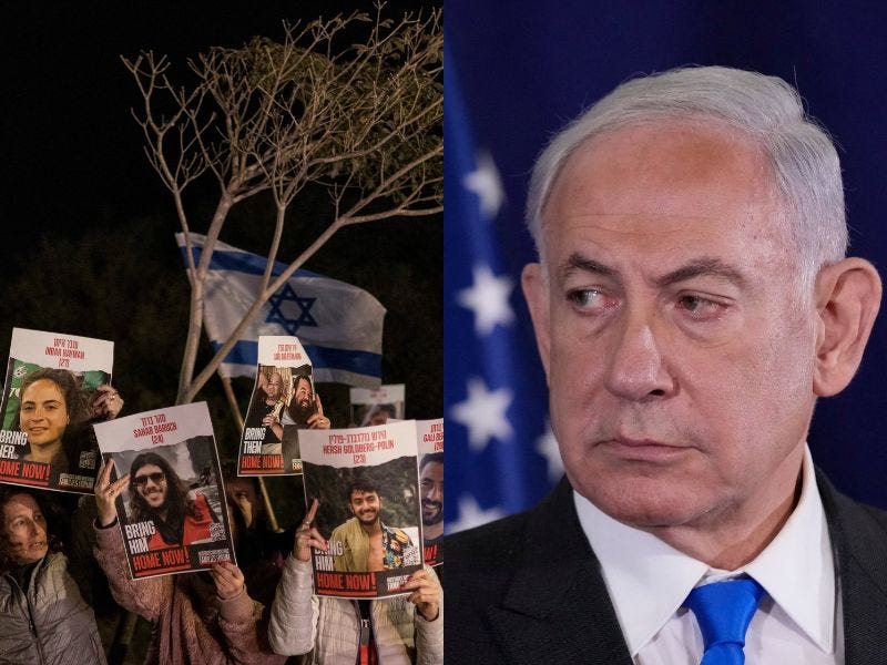 "Netanyahu Faces Backlash Over Hostage Crisis Handling and Aid Blockade in Israel"