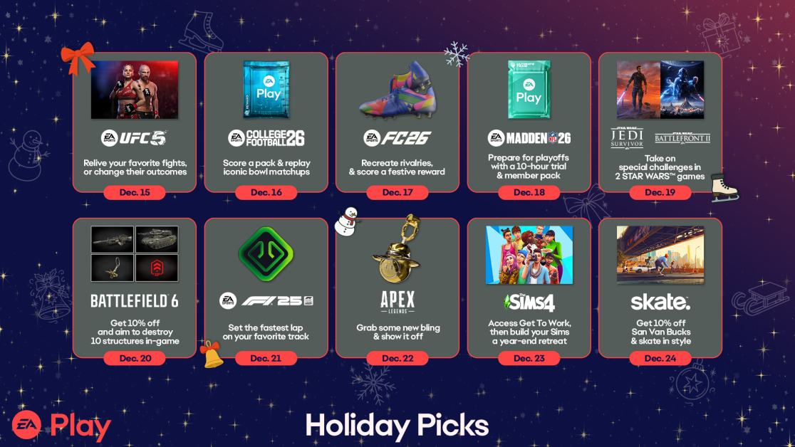 Featured image for EA Play Unveils Holiday Picks for the Season