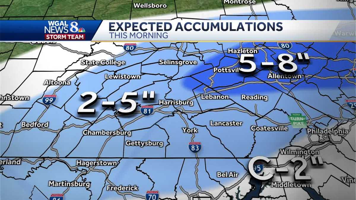 "Snowstorm Hits South-Central PA, Bringing School Closings and Above-Freezing Temps"