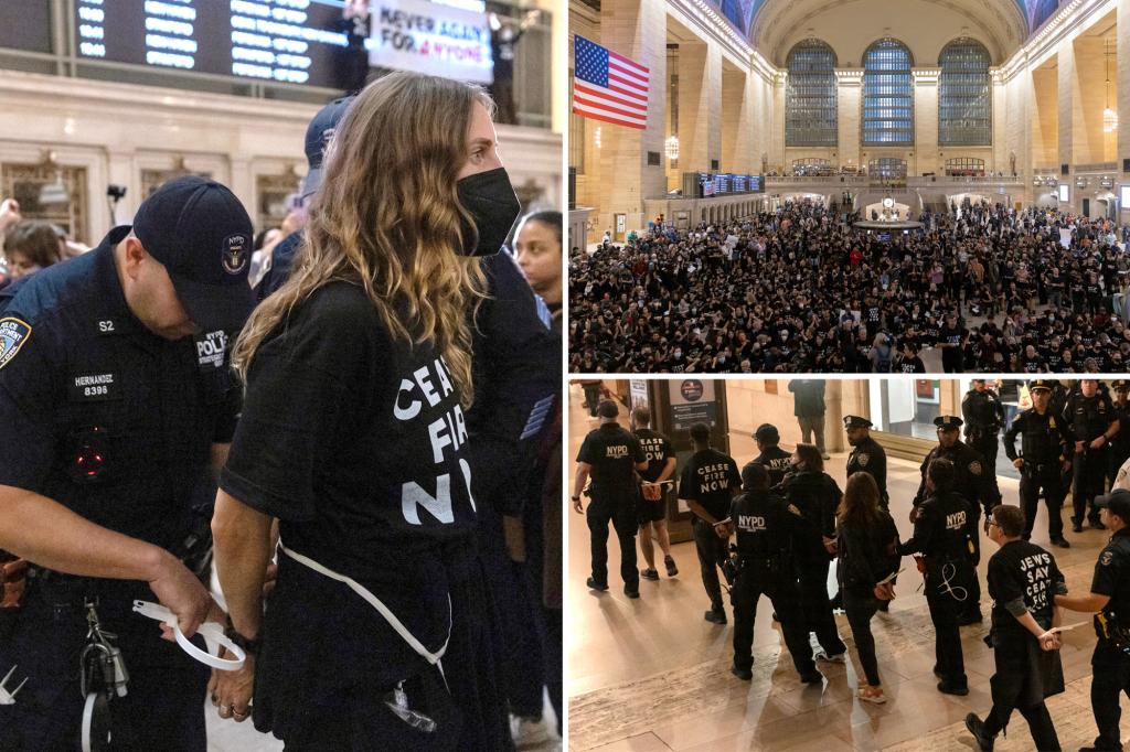 Featured image for Mass Arrests and Protests at Grand Central Terminal Demand Cease-Fire in Gaza