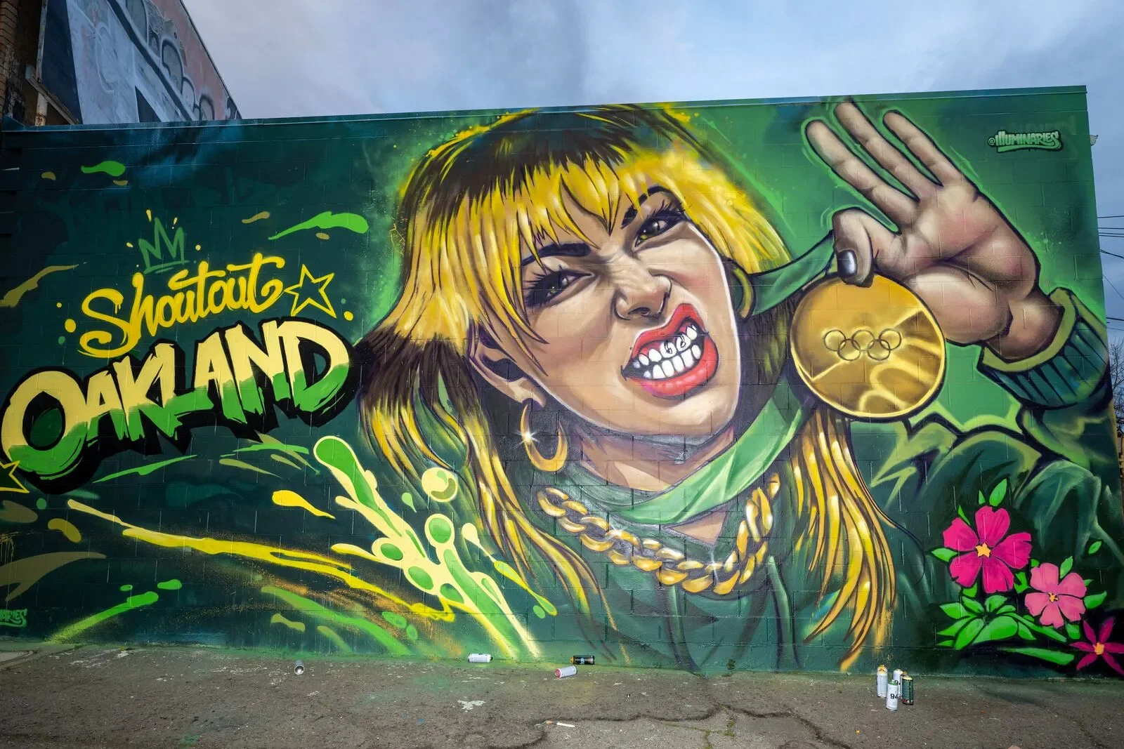 Oakland mural crew salutes Alysa Liu with Temescal tribute