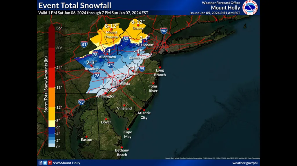 "Forecasting the Weekend: Snowfall Totals and Storm Watches Across Pennsylvania"