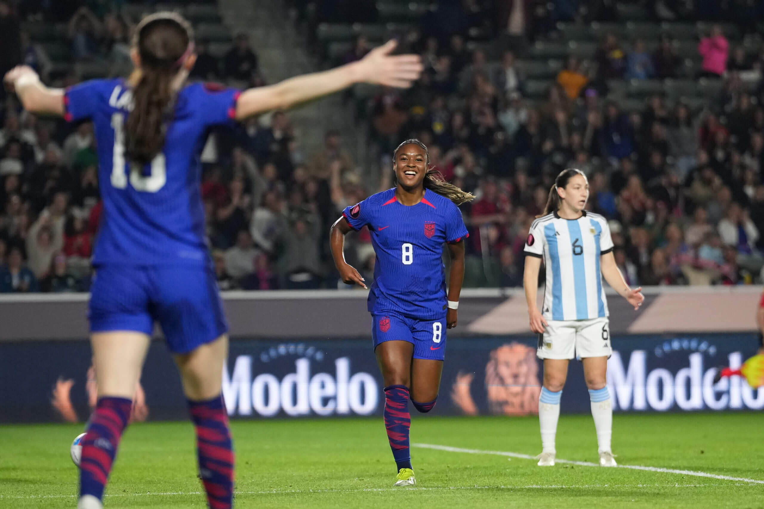 Featured image for "USWNT Dominates Gold Cup: Shaw's Brace Secures Knockout Round Spot"