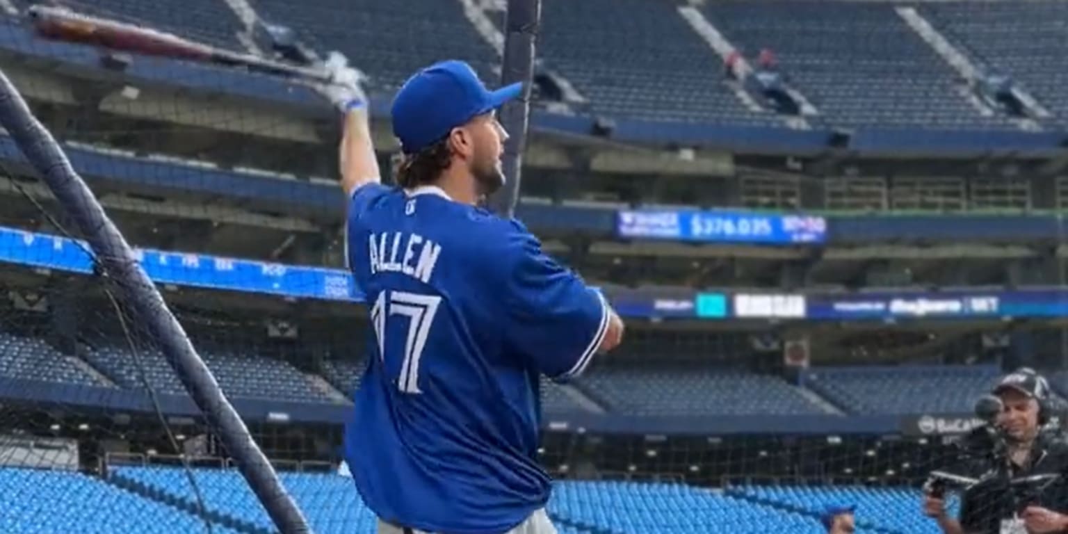 "Bills QB Josh Allen Crushes Home Runs at Blue Jays Batting Practice"