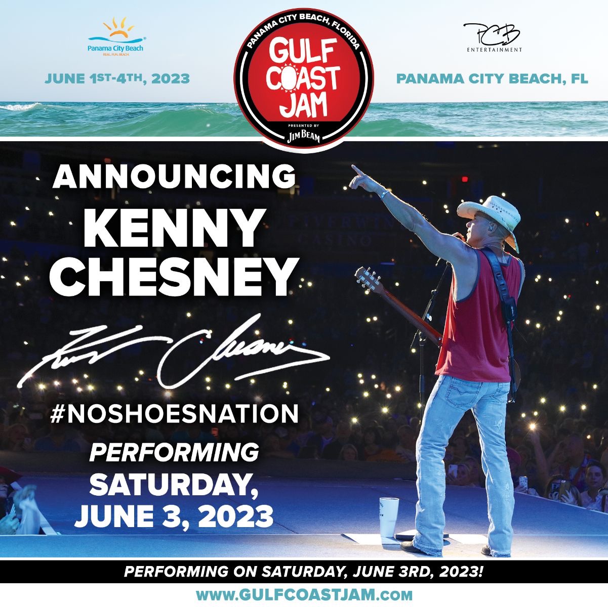 Featured image for Kenny Chesney to Replace Morgan Wallen at Gulf Coast Jam and Carolina Country Music Fest.
