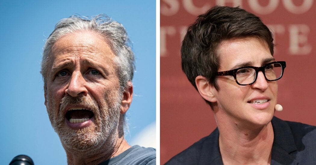 Featured image for "Jon Stewart and Rachel Maddow Revitalize Liberal Viewership on Cable TV"