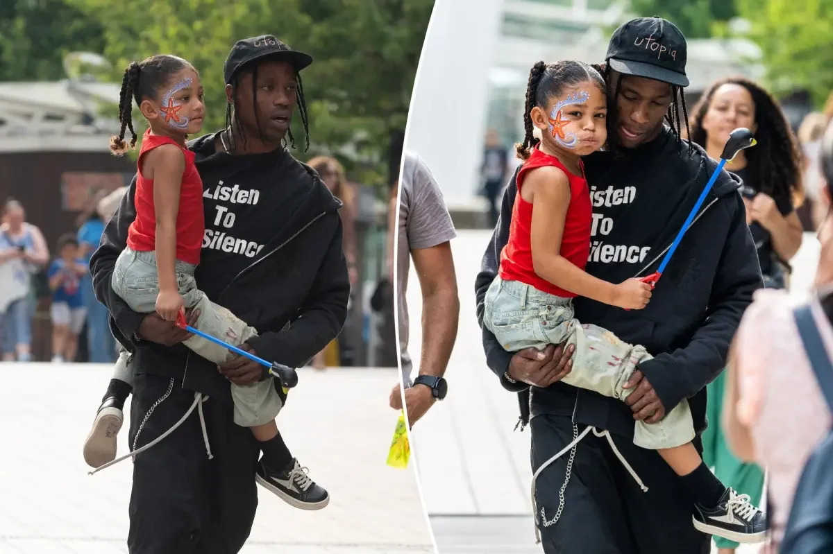 Travis Scott's Father's Day in London with Daughter Stormi Webster