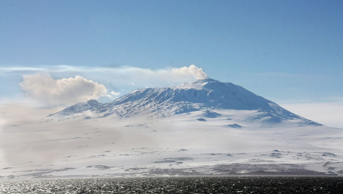 "Unveiling Antarctica's Active Volcanoes: A Golden Eruption"