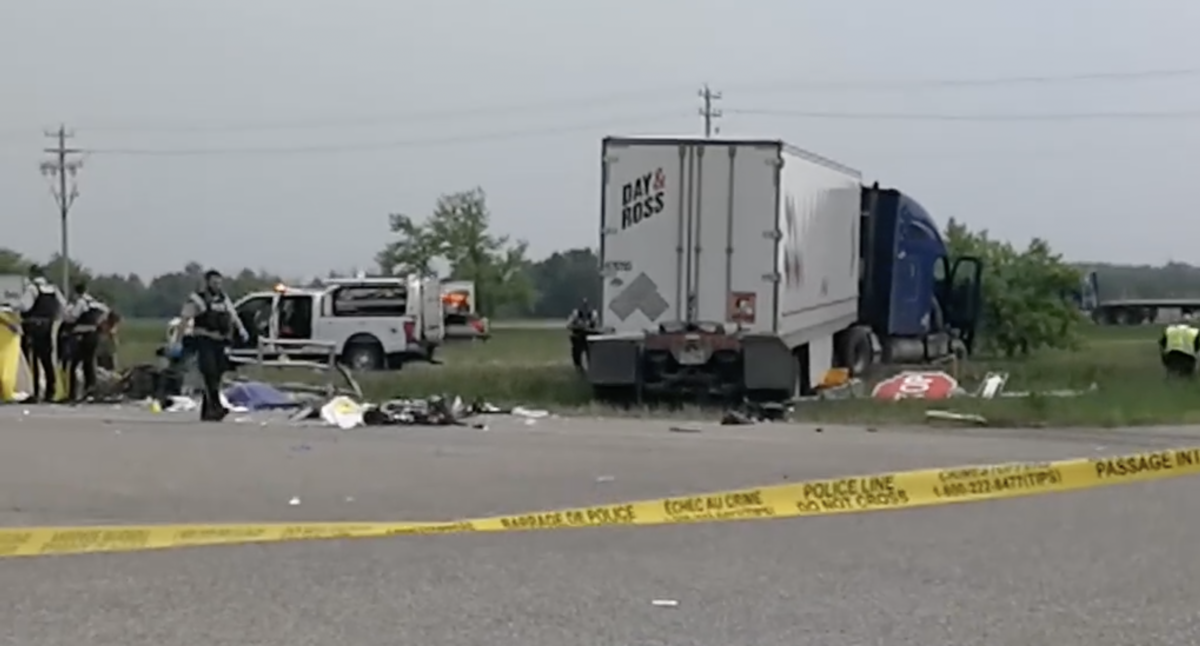 Featured image for Trucker's right of way confirmed in fatal bus crash captured on dash cam.