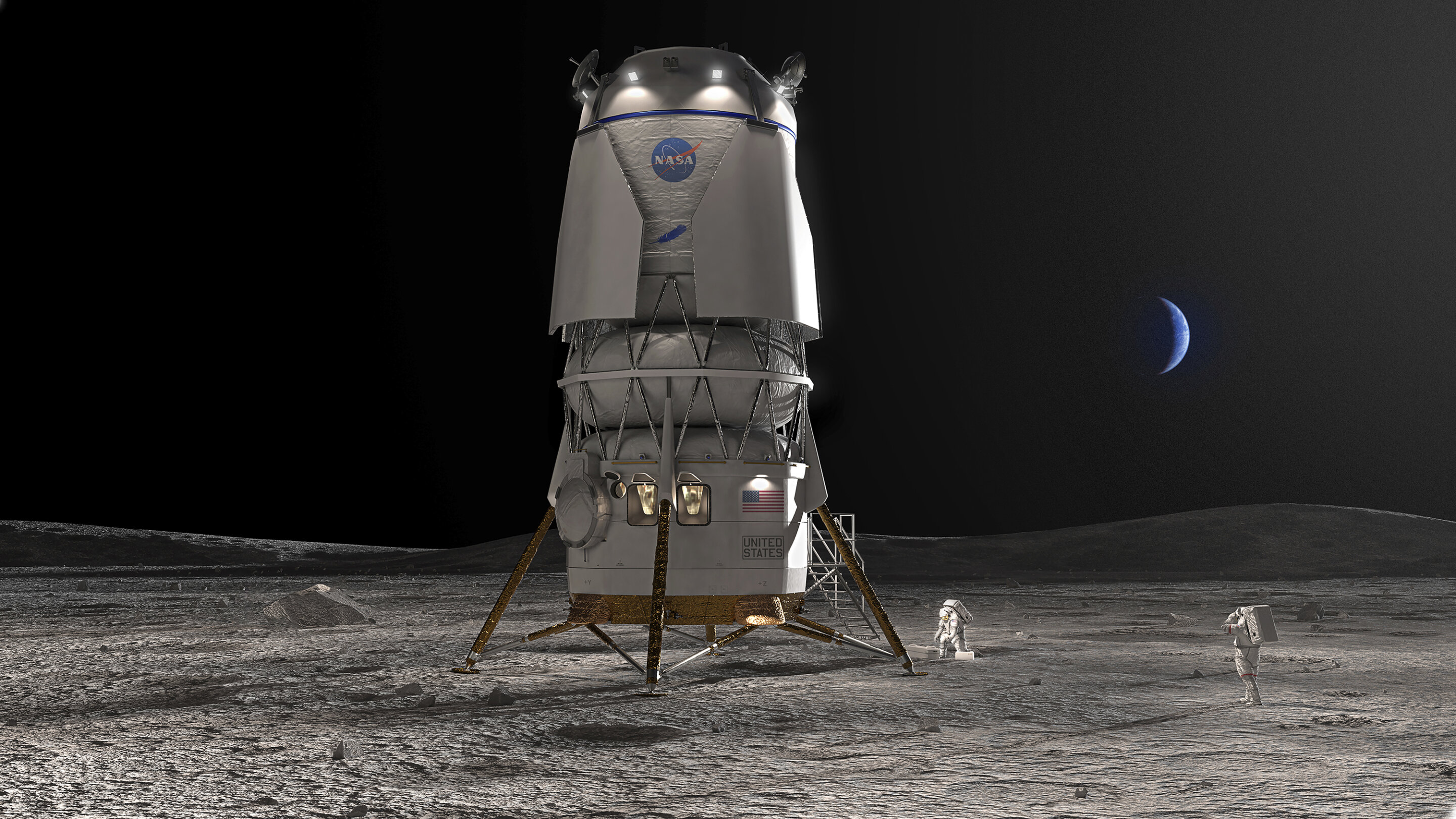 Blue Origin, Jeff Bezos' space company, to build lunar lander for NASA's moon mission.