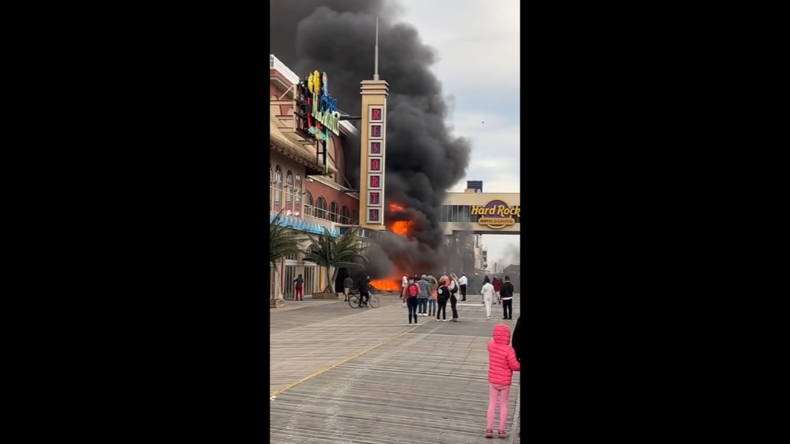 Massive Fire Engulfs Atlantic City Boardwalk Near Resorts Casino in New Jersey
