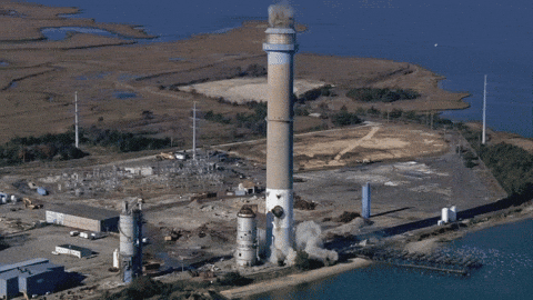 Iconic NJ Smokestack Imploded to Make Way for Offshore Wind Connection