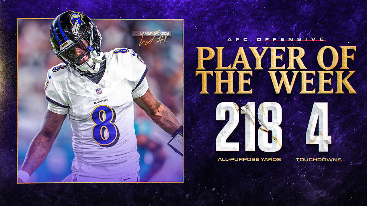 Featured image for Lamar Jackson Earns 14th AFC Offensive Player of the Week Award