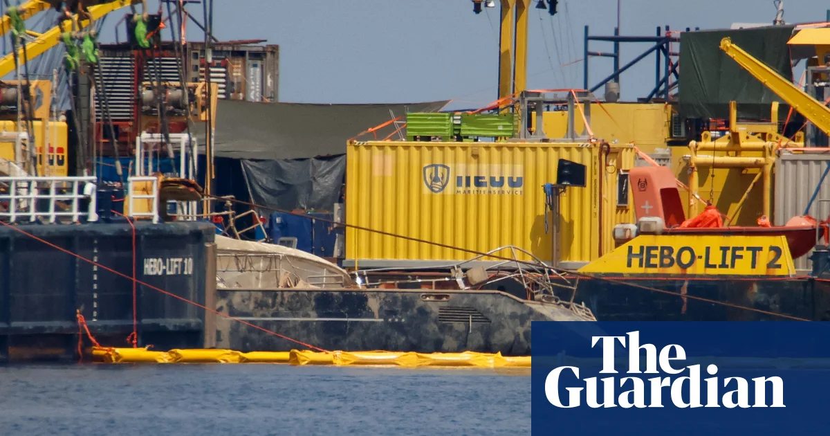 Featured image for British Superyacht Bayesian Resurfaces After Sinking Off Sicily