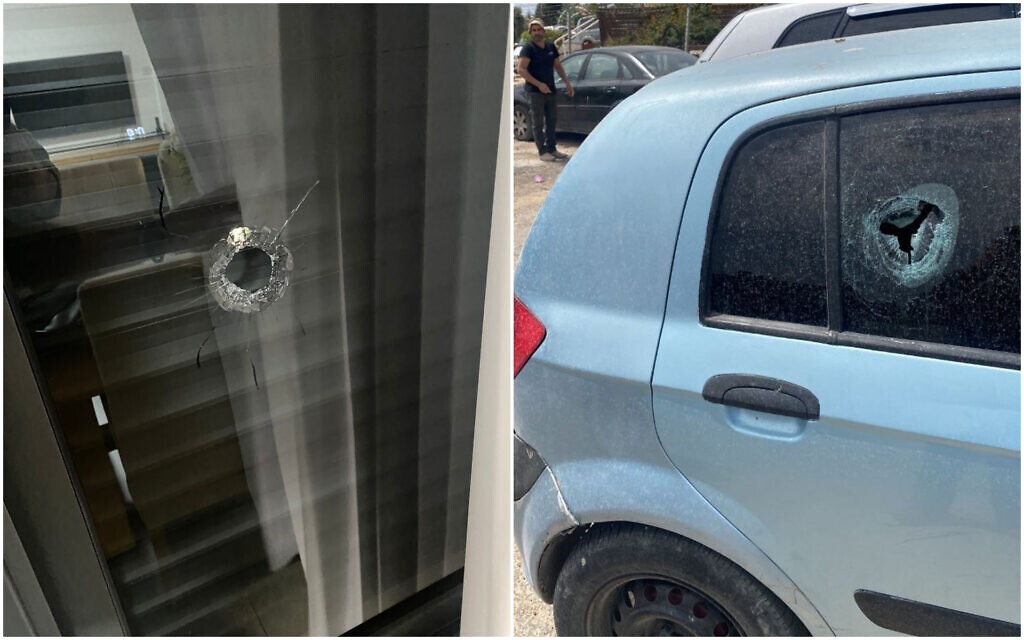 Terrorists open fire at West Bank settlement and northern town without causing injuries.