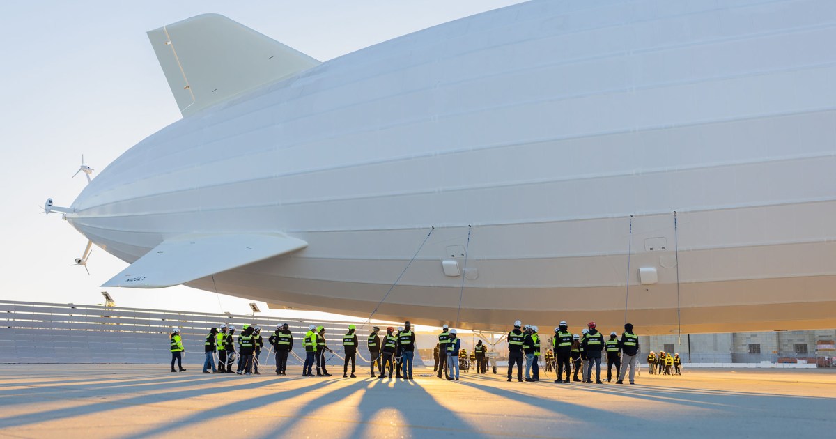 Featured image for Giant Airship Takes Flight at Moffett Field, Defying Hindenburg Comparisons