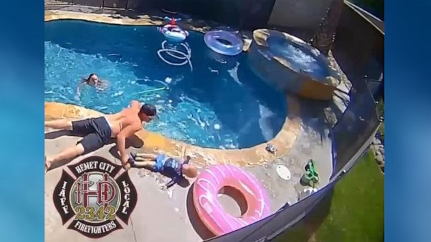 Featured image for Dad saves son from drowning in pool.