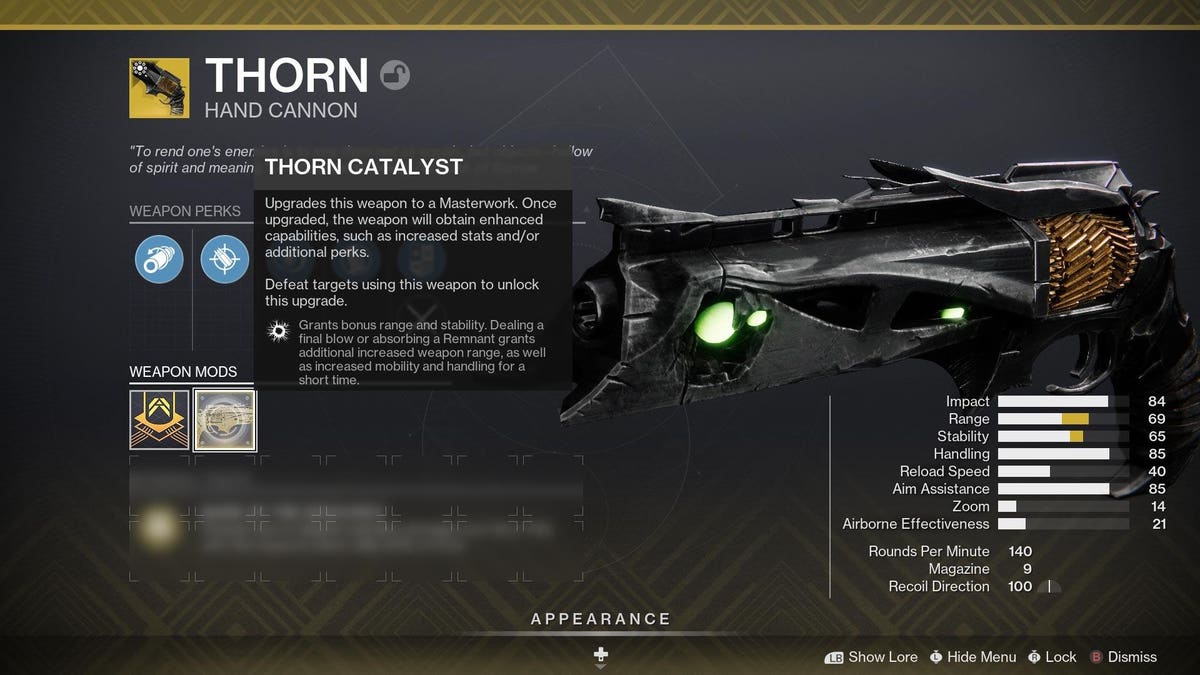 "Destiny 2's Iconic Hand Cannon Thorn Receives Long-Awaited Catalyst in Season 23"