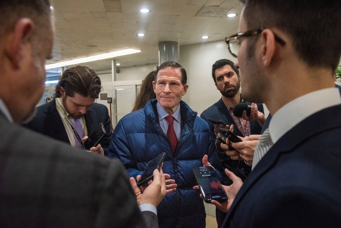Featured image for Senator Blumenthal fractures leg at UConn parade, undergoes surgery.