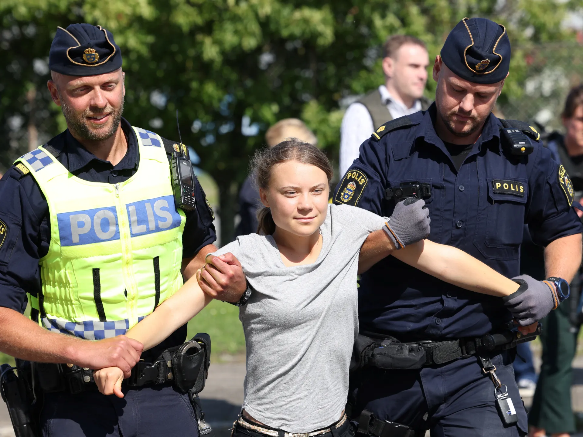 Featured image for "Greta Thunberg Detained Twice at Hague Climate Protest"