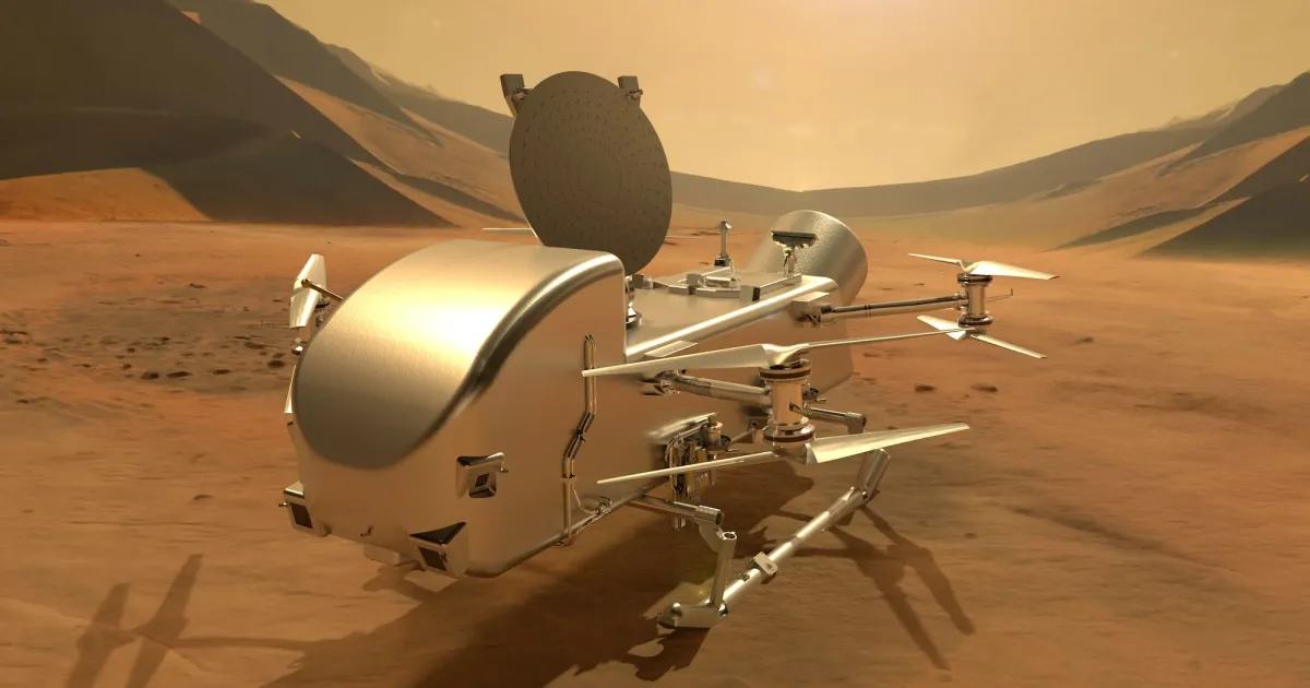 "NASA's Dragonfly Drone Takes Flight to Titan with 8 Rotors"