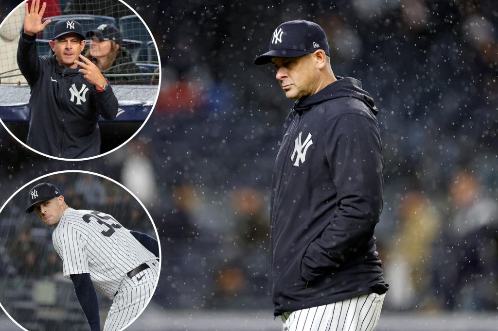 Featured image for Yankees Manager Aaron Boone Faces Criticism and Chants for Firing.