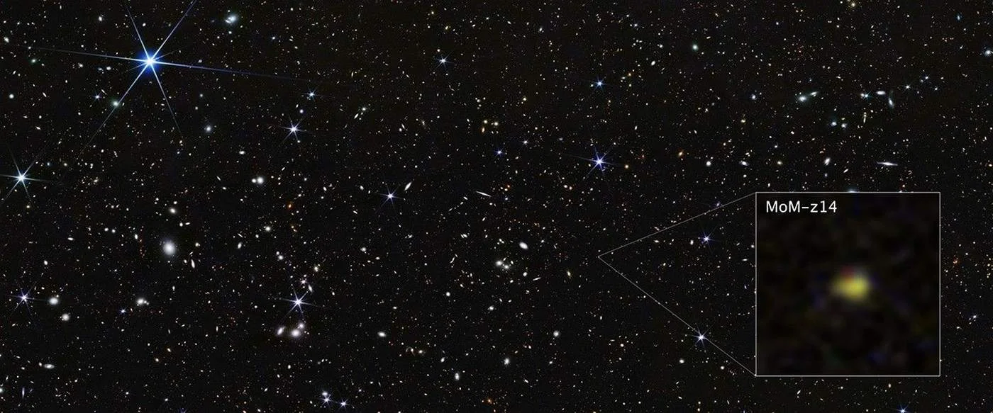 Webb Telescope Pinpoints a Dawn-Drenched Galaxy Near the Big Bang