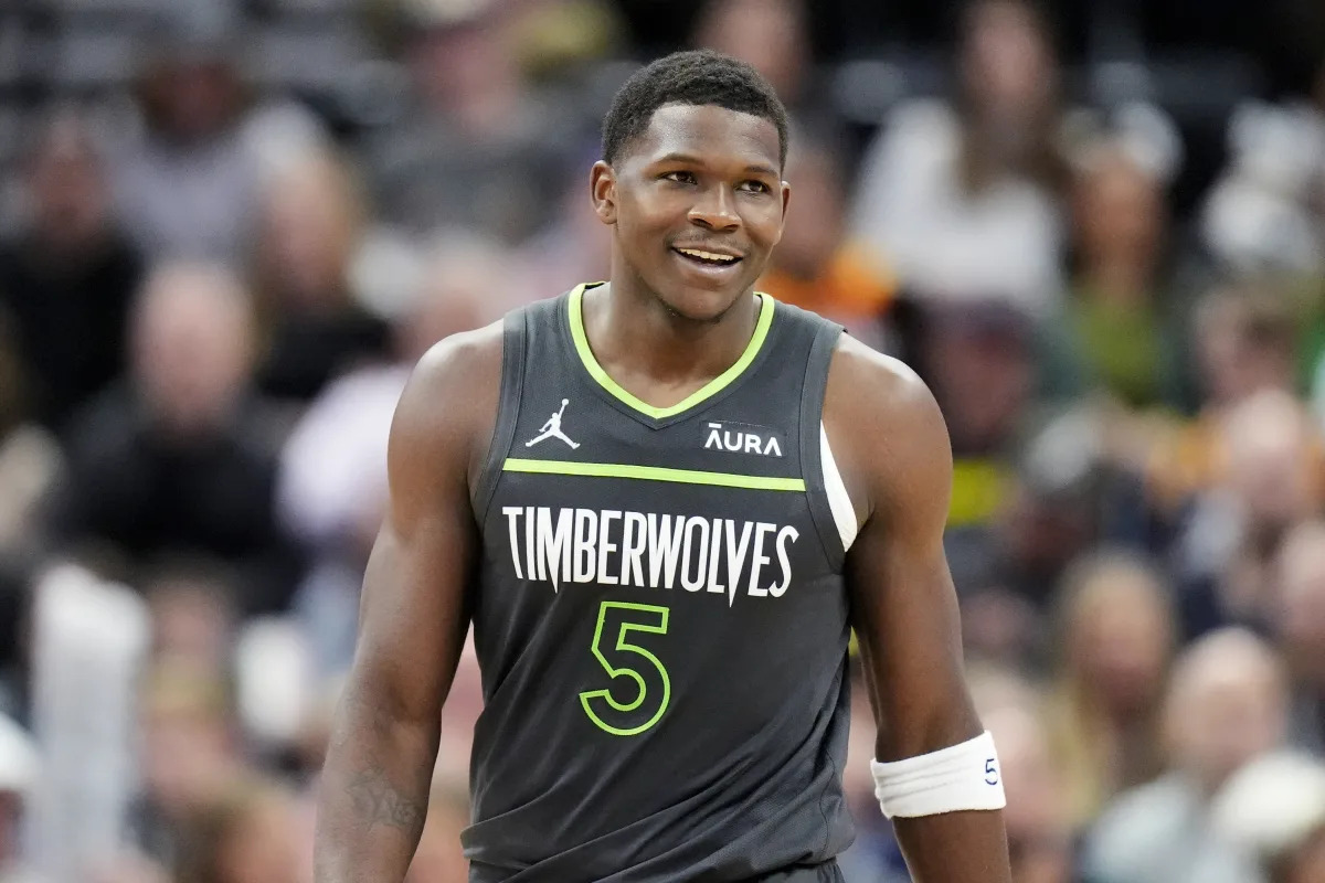 Featured image for "Anthony Edwards' Poster Dunk Propels Timberwolves to Sweep Over Jazz"