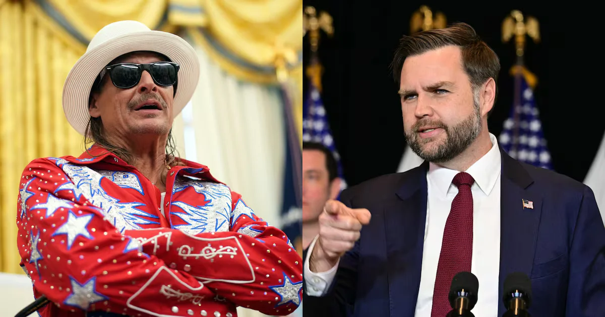 Vance’s Kid Rock Plug-In Sparks Backlash Over Underage Lyrics